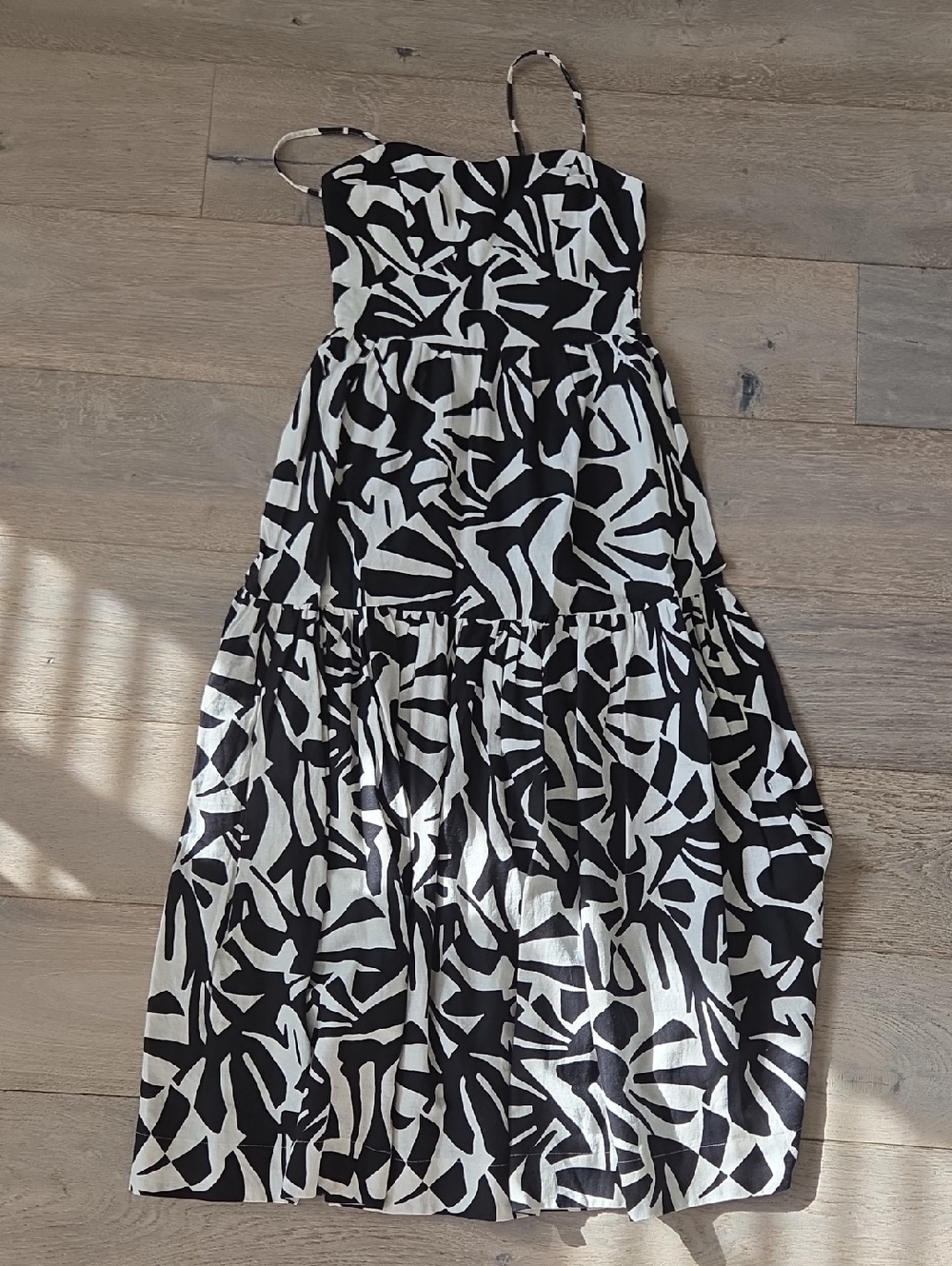 Christian Lacroix Black & White Abstract Print Sundress with pockets Size XSmall